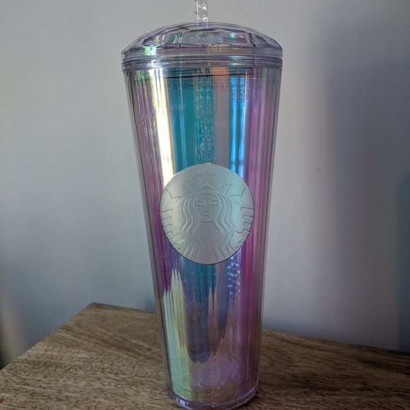 2 Starbucks Iridescent Diamond Tumbler Rose Clear - Picture 8 of 9